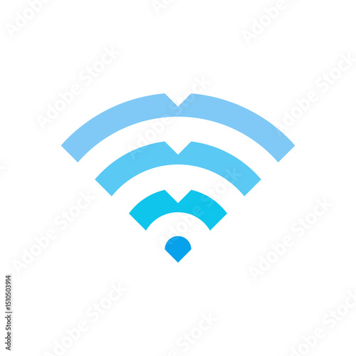 Wifi icon or Wi-Fi Wireless Internet Network Signal Area in colored flat Icon style. Editable unique symbol vector illustration. Triple Bird Signal flying above One Spot.