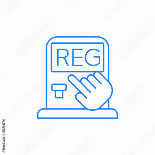 attendance clock fingerprint icon sign vector