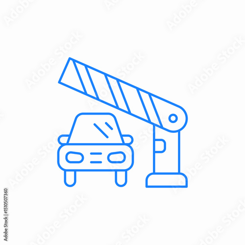 boom barrier parking icon sign vector