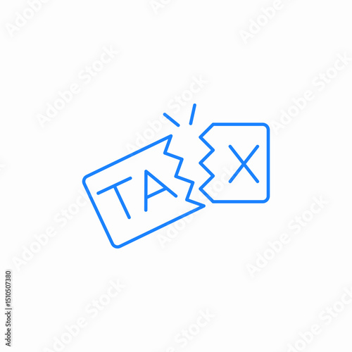 broken tax label icon sign vector