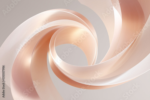 Fototapeta Naklejka Na Ścianę i Meble -  光沢のあるリボン風の抽象デザイン