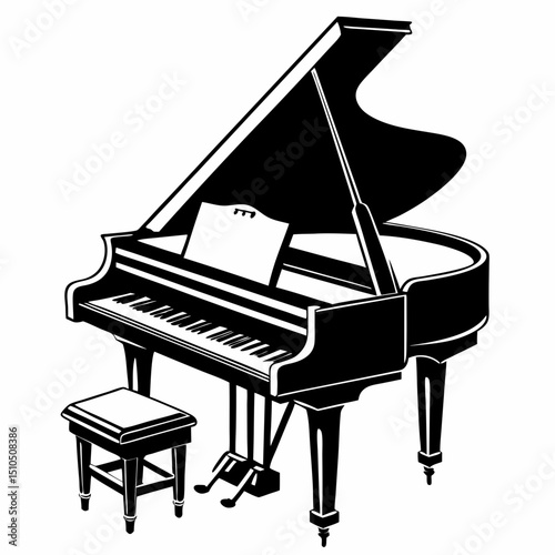 piano and music notes