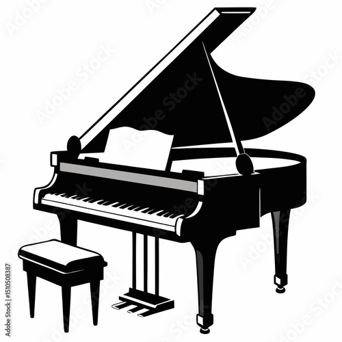 piano and music notes
