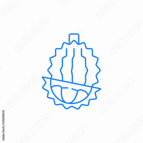 durian fruit sliced icon sign vector