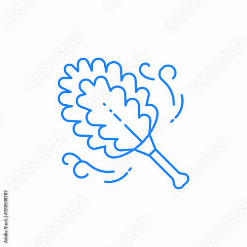feather duster cleaning icon sign vector