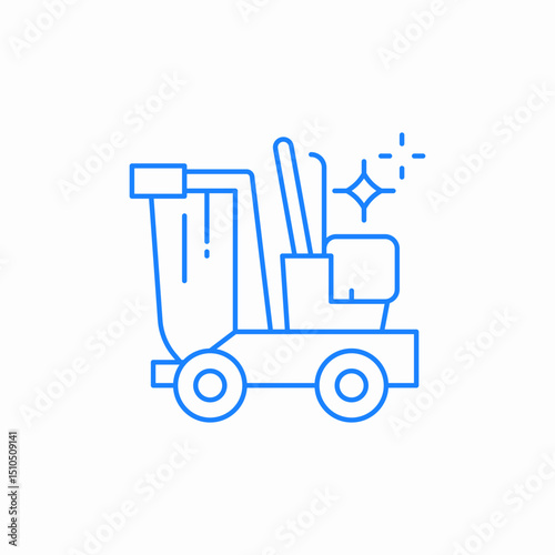 floor cleaning machine icon sign vector