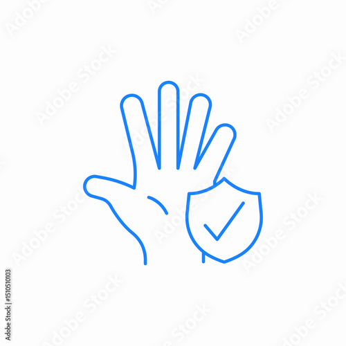 hand shield check icon sign vector