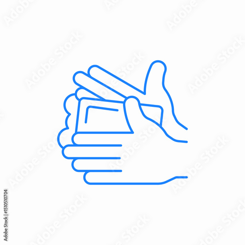 hands rubbing together icon sign vector