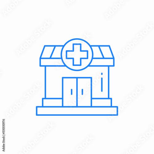 hospital building cross icon sign vector