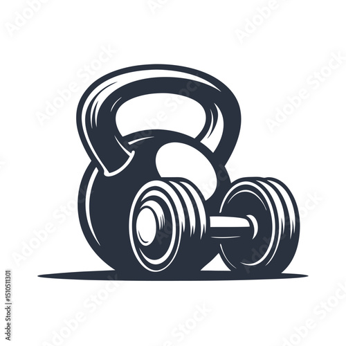 Minimalist Gym Weight Icon Fitness Logo Vector.
