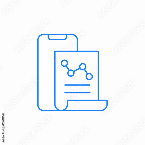 mobile analytics report icon sign vector