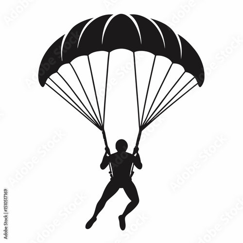 silhouette of a parachute