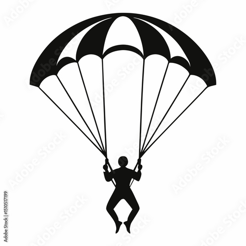 silhouette of parachute