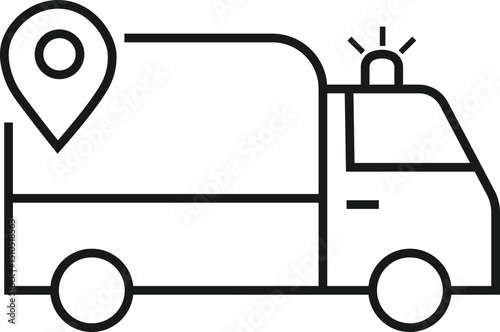 ambulance location icon. ambulance icon vector