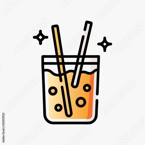 Refreshing Iced Tea Icon - Summer Drink Graphic