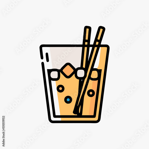 Refreshing Iced Tea Icon - Summer Drink Graphic