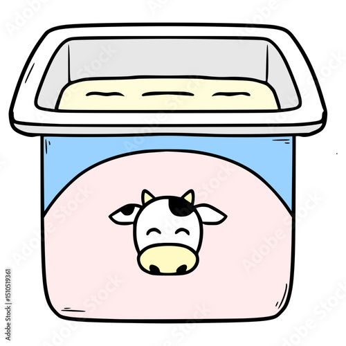 opened yogurt illustration hand drawn isolated vector