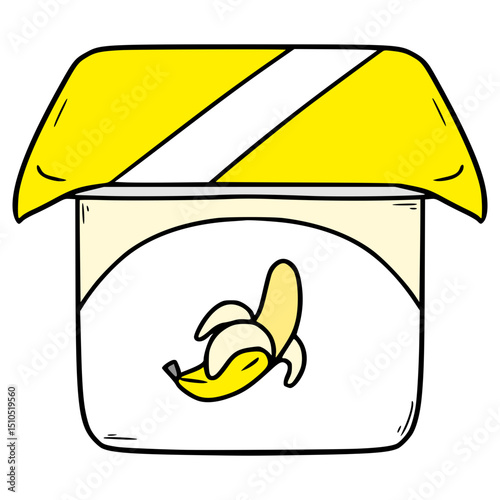 banana yogurt illustration hand drawn isolated vector