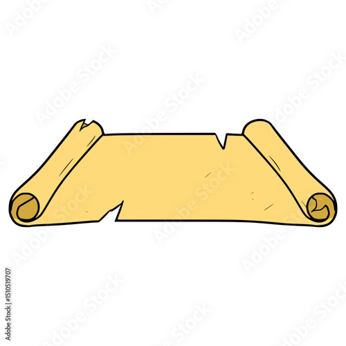 torn papyrus scroll illustration hand drawn isolated vector
