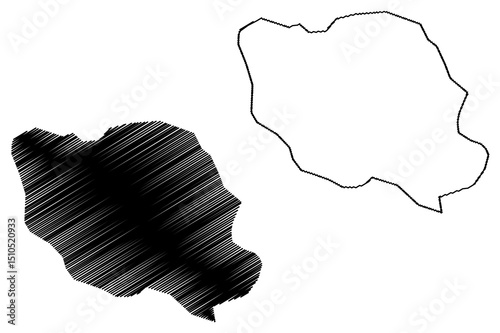 Lake Dudipatsar (Islamic Republic of Pakistan) map vector illustration, scribble sketch Dudipat Lake map