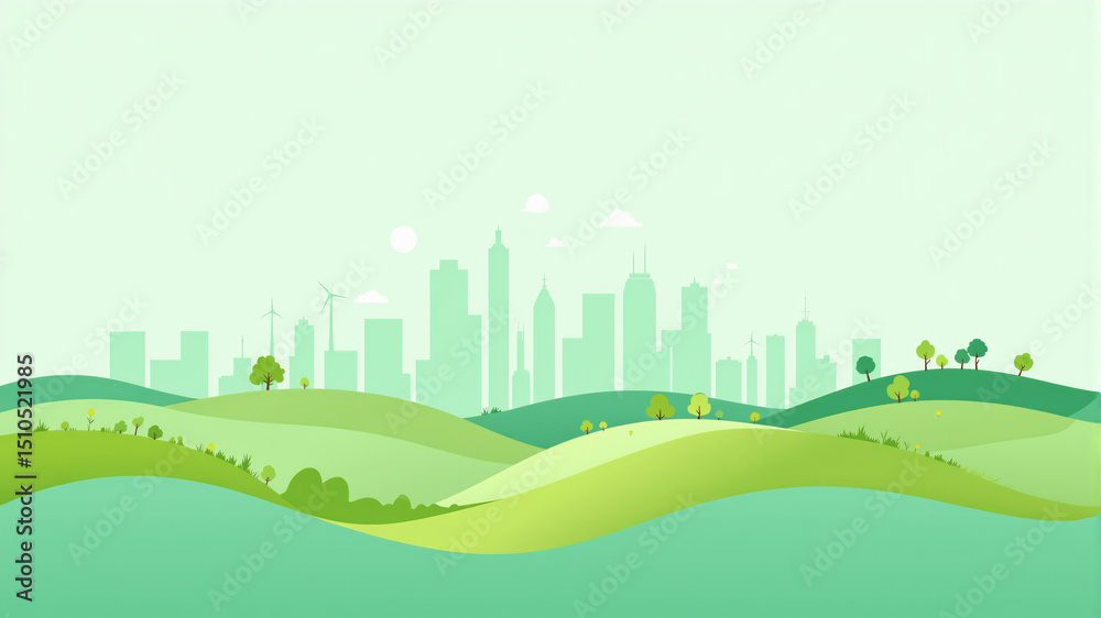 Fototapeta premium Eco-Friendly Urban Living Sustainability and Green Technologies