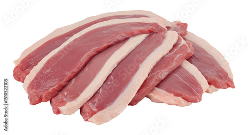 raw meat on a white background