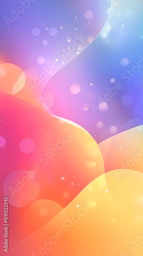 Vibrant orange pink yellow soft globular shapes bokeh light abstract screen