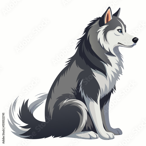 Alaskan Malamute Vector Design – Hardy Arctic Dog Breed Art