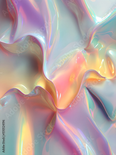 Warm pastel peach pink gold biomorphic cloud soft light abstract vertical