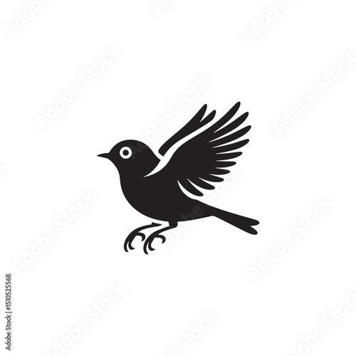 **"Vibrant Eastern Bluebird Vector Silhouette: Cheerful Songbird Design Featuring Rounded Body, Upright Posture, and Distinctive Color Pattern in Clean, Minimalist Style for Crafts and Digital Art"**
