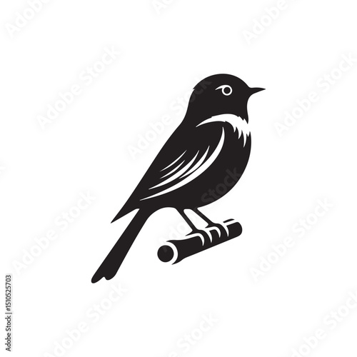 **"Vibrant Eastern Bluebird Vector Silhouette: Cheerful Songbird Design Featuring Rounded Body, Upright Posture, and Distinctive Color Pattern in Clean, Minimalist Style for Crafts and Digital Art"**
