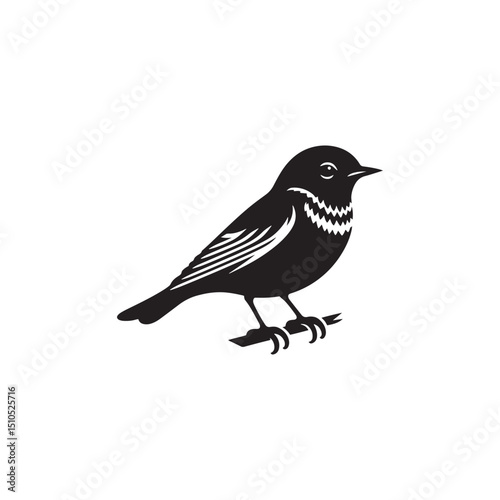 **"Vibrant Eastern Bluebird Vector Silhouette: Cheerful Songbird Design Featuring Rounded Body, Upright Posture, and Distinctive Color Pattern in Clean, Minimalist Style for Crafts and Digital Art"**
