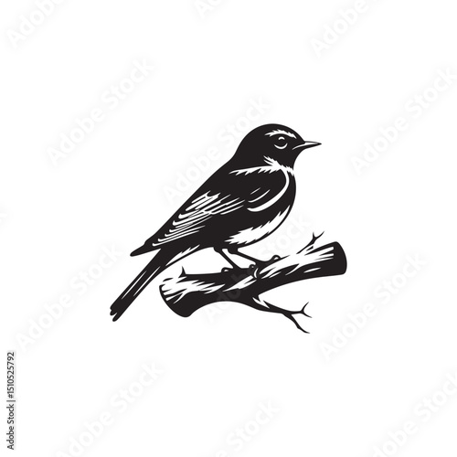 **"Vibrant Eastern Bluebird Vector Silhouette: Cheerful Songbird Design Featuring Rounded Body, Upright Posture, and Distinctive Color Pattern in Clean, Minimalist Style for Crafts and Digital Art"**
