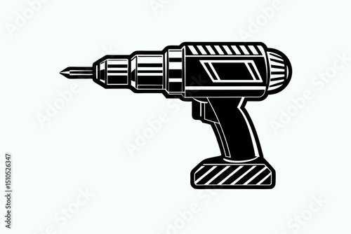 vector illustration of a drill
