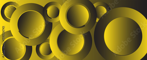 Abstract yellow background with circles. Dynamic shapes composition.vectors eps 10