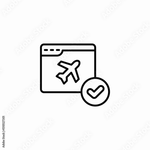 flight check icon sign vector