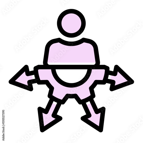 Capacity Utilization Icon - Glyph Color Lineal Style for Resource Management. (Glyph Color Lineal Style)