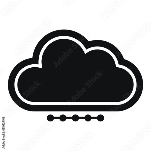 Cloud server icon. A solid black cloud icon, representative of cloud storage, with a simple line connection of circles below.