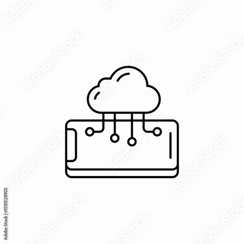 mobile cloud network icon sign vector