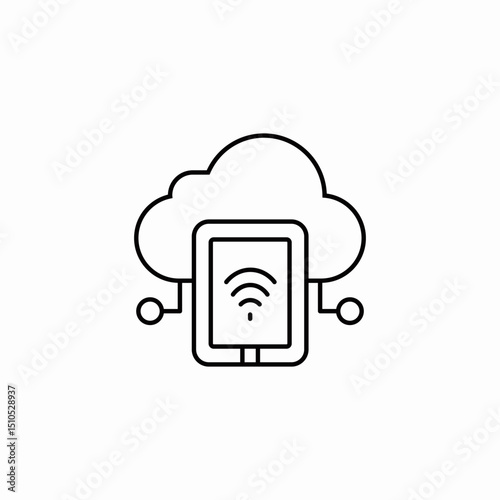 mobile cloud icon sign vector