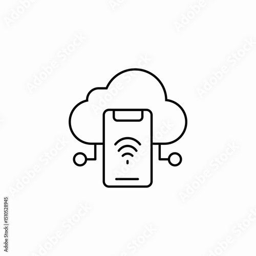 mobile cloud access icon sign vector