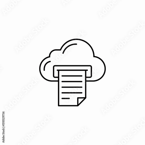 print from cloud icon sign vector