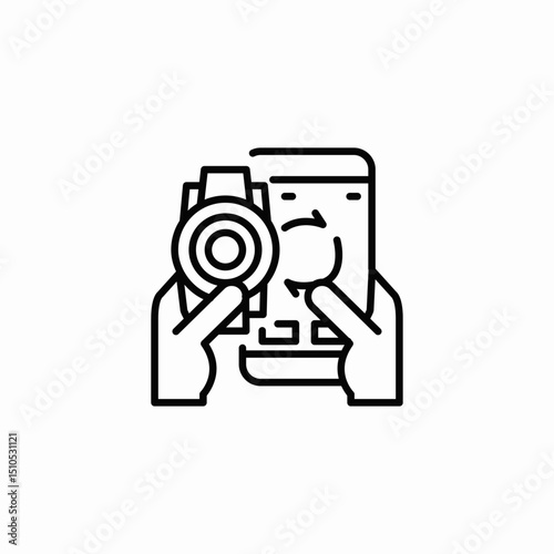 smartwatch smartphone sync icon sign vector