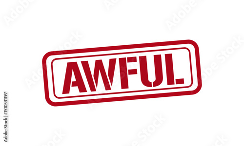 AWFUL red stamp text vector, rubber stamp