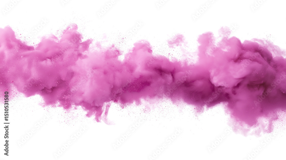 Fototapeta premium stream of pink smoke isolated on white background