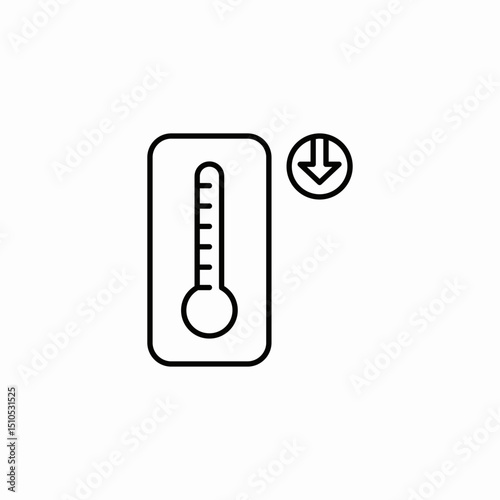 temperature drop icon sign vector