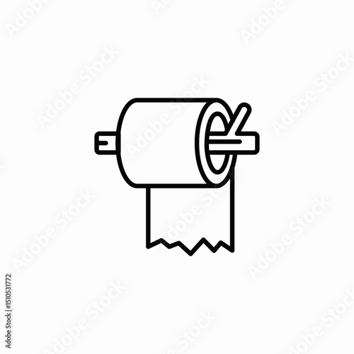 toilet paper holder icon sign vector