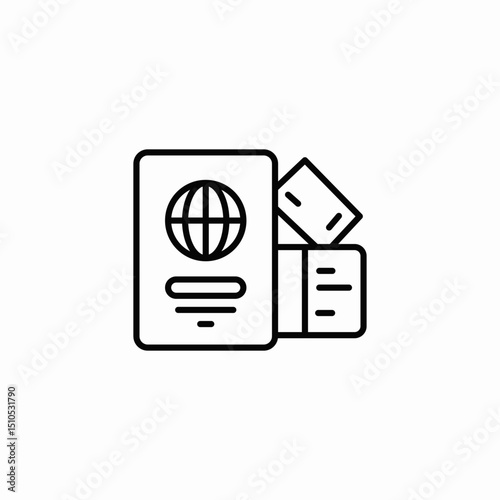 travel document icon sign vector