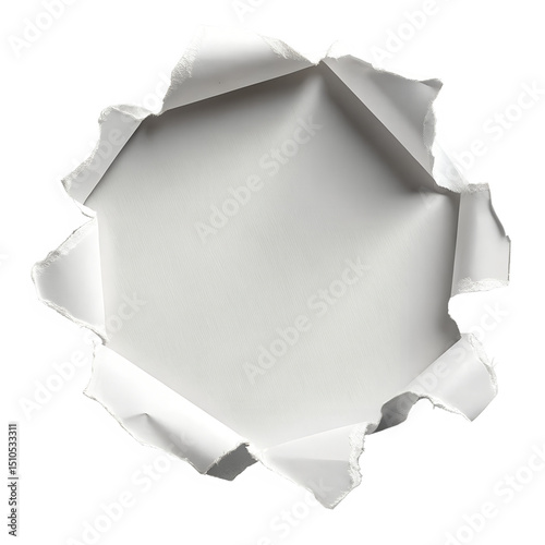 hole in paper Isolated on transparent background