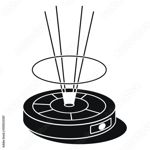 Hologram projection device. Modern Wireless Charging Pad with Central Projection